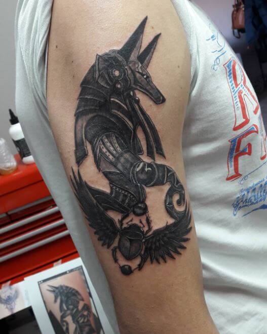 Sleeve Anubis Tattoo