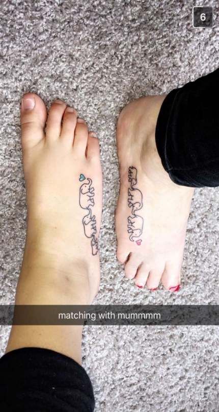 Small Matching Tattoo For Mother And Daughter (5)