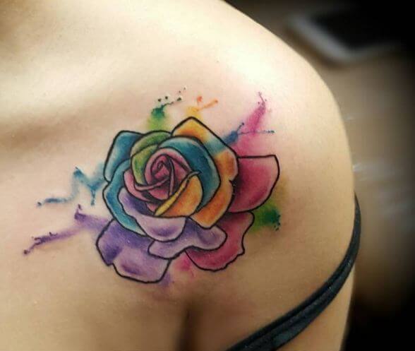 Small Watercolor Rose Tattoos
