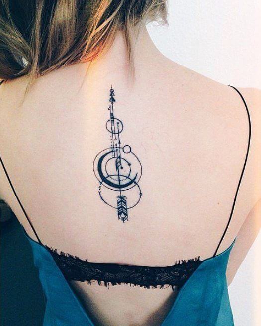 Sun And Moon Arrow Tattoo