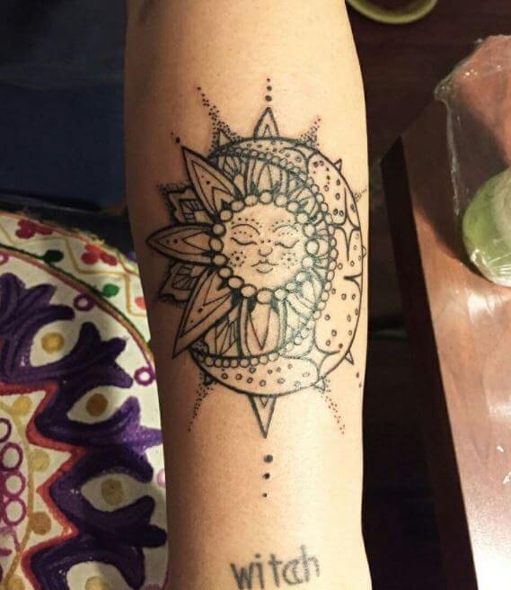 Sun And Moon Henna Tattoos