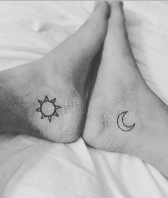 Sun And Moon Tattoo Ankle