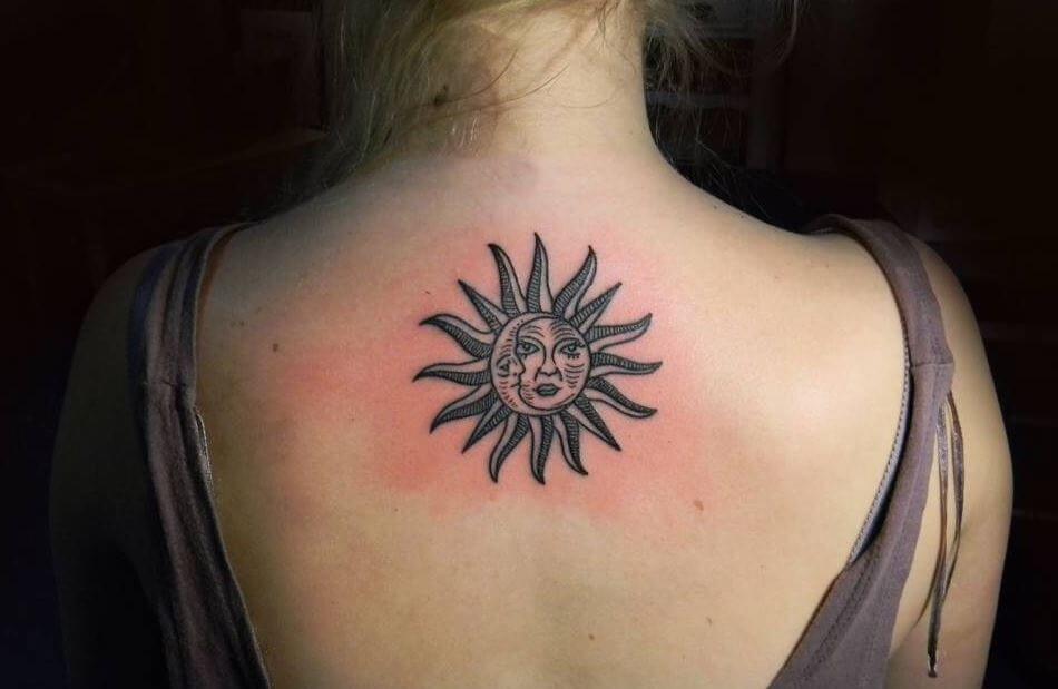 Sun And Moon Tattoo Girl