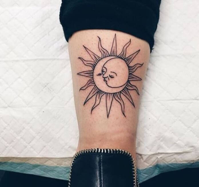 Sun And Moon Tattoo Kissing