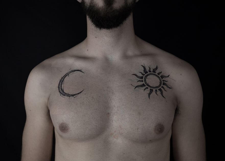 Sun And Moon Tattoos For Guys