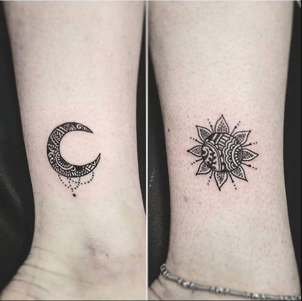 Sun And Moon Tattoos Small
