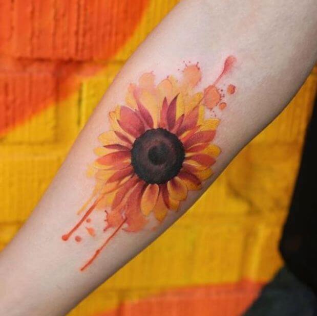 Sunflower Tattoos Watercolor