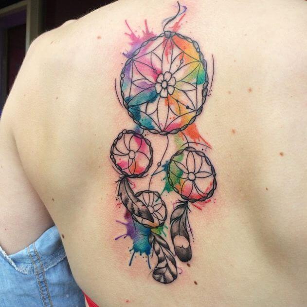 Watercolor Dreamcatcher Tattoo