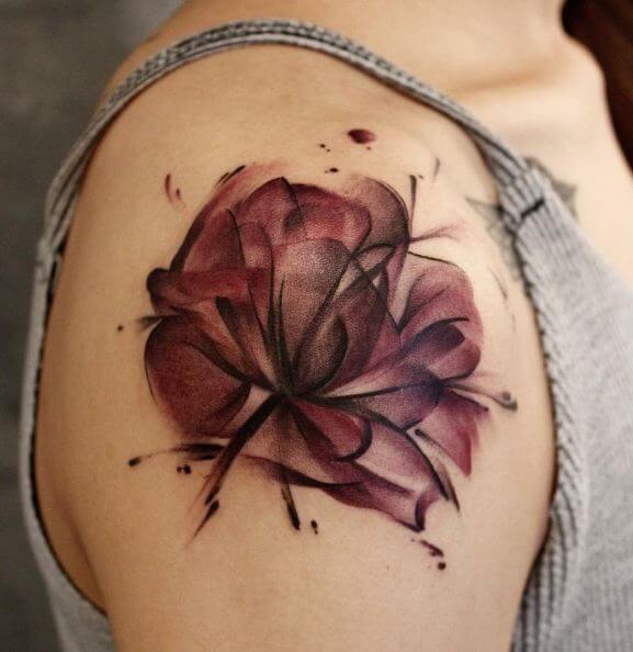 Watercolor Flower Tattoo Sleeve