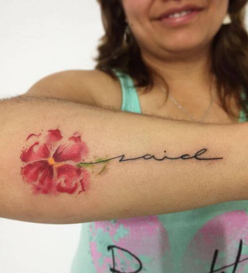 Watercolor Flower Tattoos For Girls