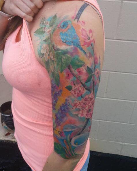 Watercolor Flower Tattoos For Women
