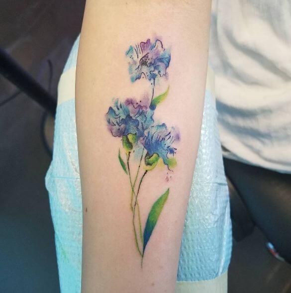 Watercolor Flower Tattoos On Sleeve