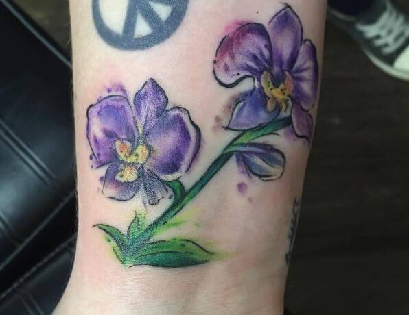 Watercolor Flower Tattoos On Wrist