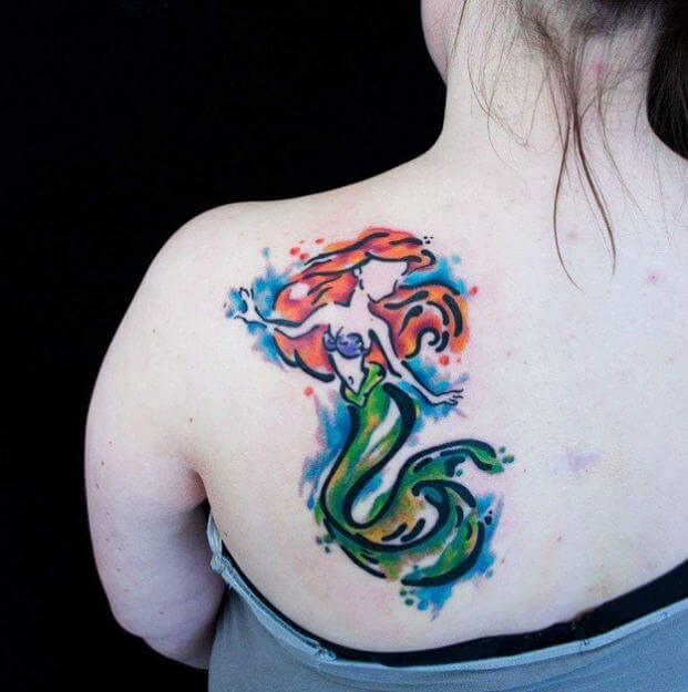 Watercolor Mermaid Tattoo
