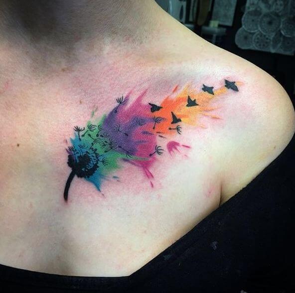 Watercolor Shoulder Tattoo