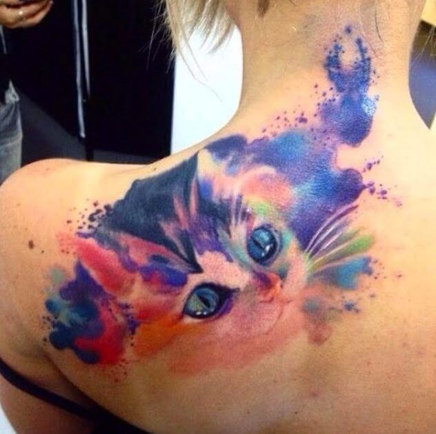 Watercolor Shoulder Tattoos