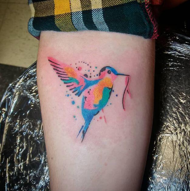 Watercolor Sparrow Tattoo