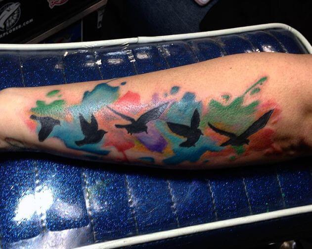Watercolor Tattoo Birds