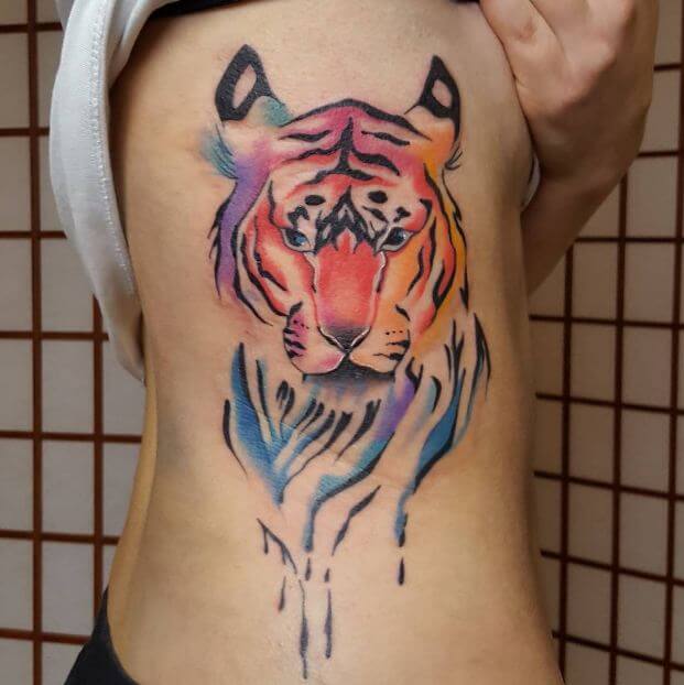 Watercolor Tattoo Tiger