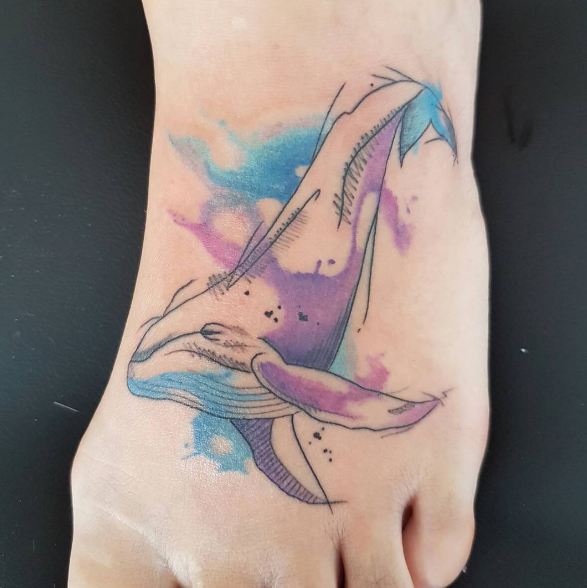 Whale Tattoos On Foot
