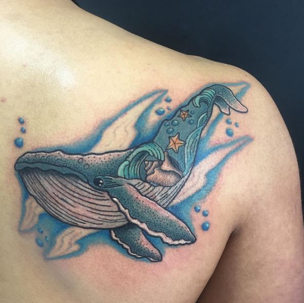 Whale Tattoos On Shoulder