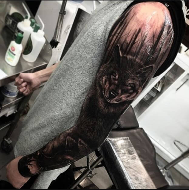 Wolf Sleeve Tattoo