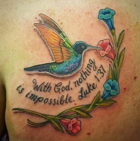 3D Hummingbird Tattoos For Men
