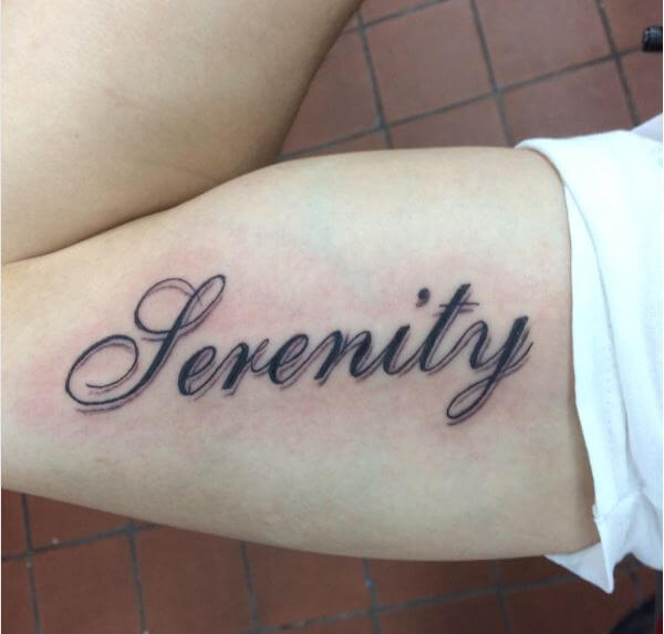 3D Serenity Name Tattoo Design And Ideas