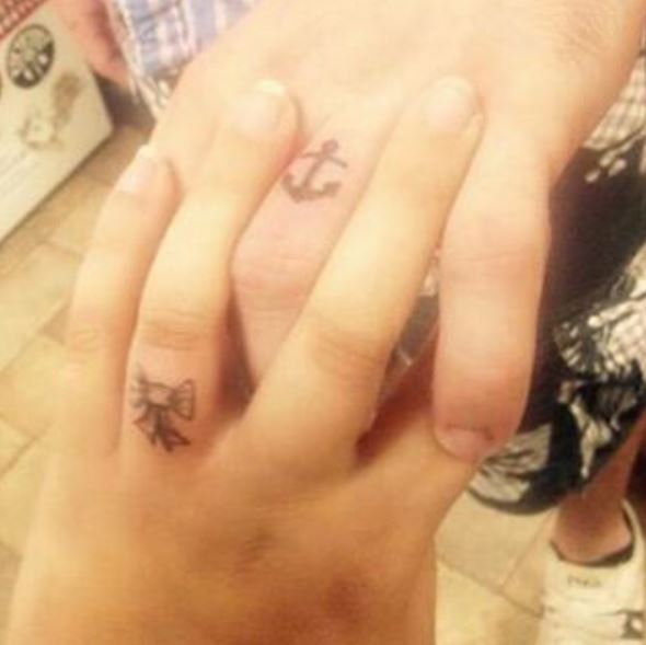 Anchor Wedding Ring Fingers Tattoos Design And Ideas