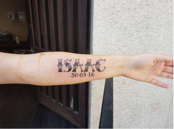 My tattoo... My sons name Isaac | Tattoo designs, Tattoos, Kendall tattoo