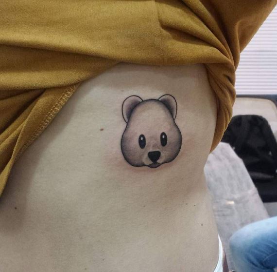 Bear Tattoos Design On Ribcage