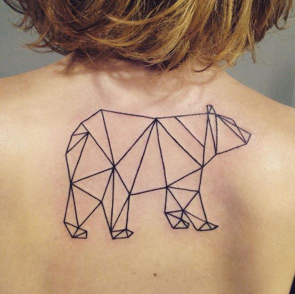 Bear Tattoos On Women Upper Backside