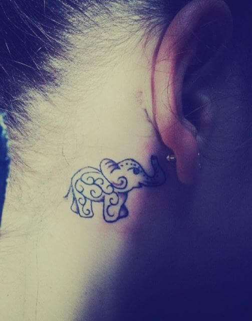 Behind The Ear Elephant Tattoos Design And Ideas For Women
