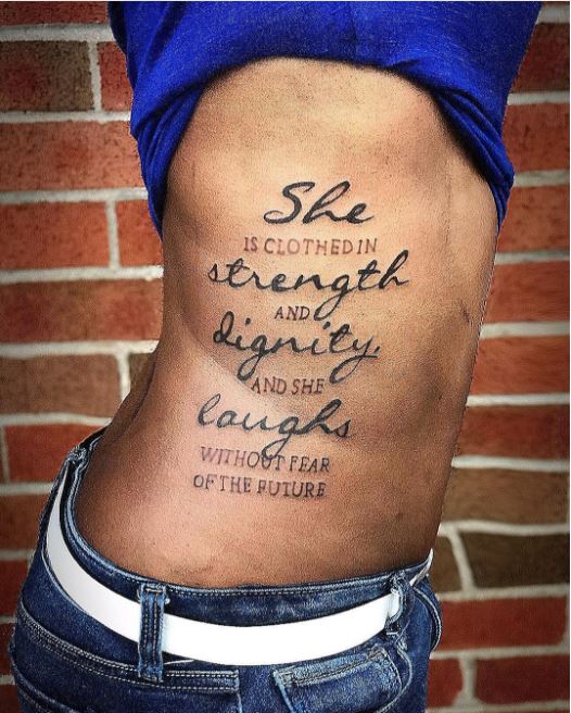 Bible Quote Tattoo Design On Stomach