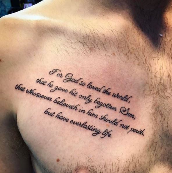 Bible Tattoos Design On Chest