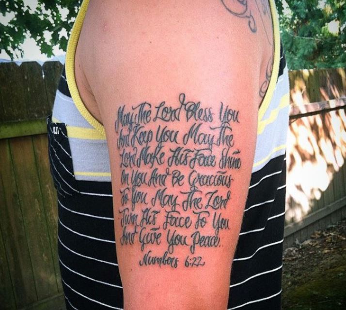 Bible Verse Tattoo Design On Arms