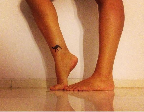 Camel Tattoos Design On Ankle
