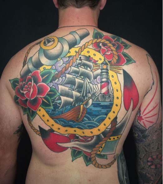 Colorful Nautical Tattoos Design And Ideas