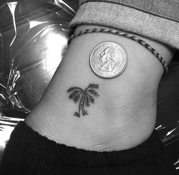 Cool Small Tree Ankle Tattoos Design