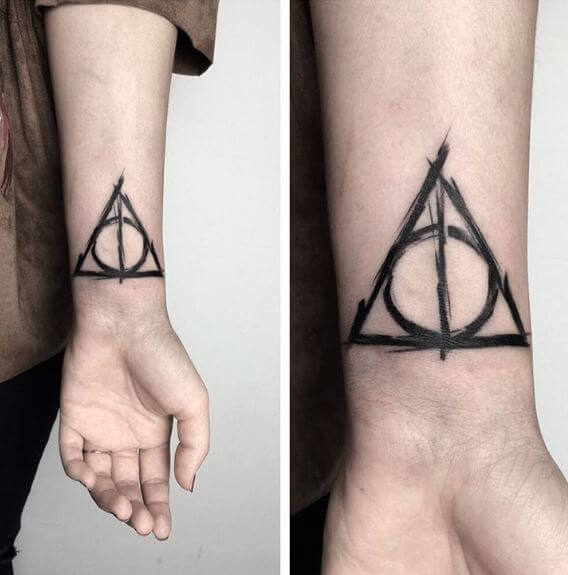 Cool And Lovely Triangle Tattoos Design