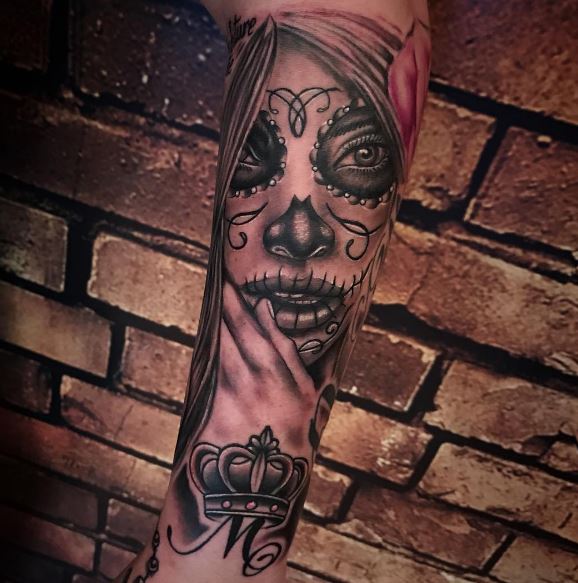 Day Of The Dead Tattoo On Arm 1