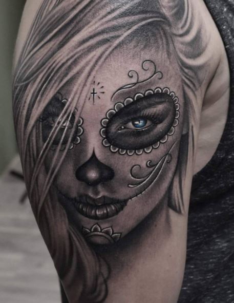 Day Of The Dead Tattoo On Arm 11