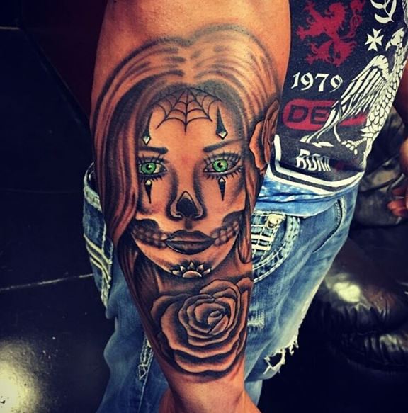 Day Of The Dead Tattoo On Arm 12