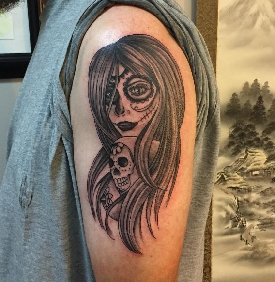 Day Of The Dead Tattoo On Arm 13