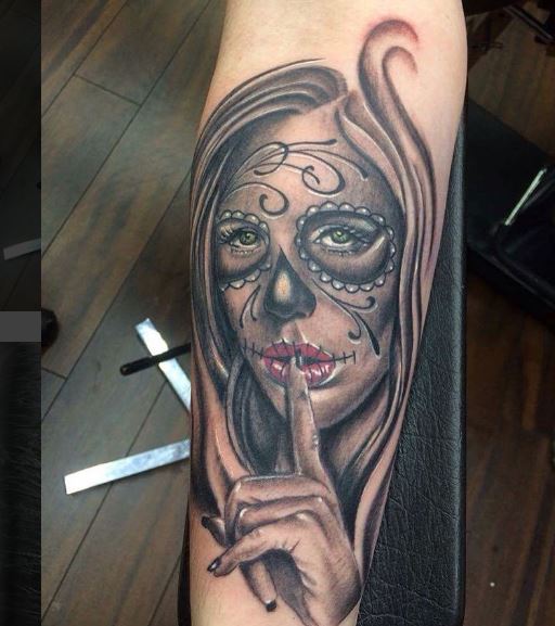 Day Of The Dead Tattoo On Arm 17