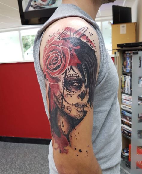 Day Of The Dead Tattoo On Arm 18