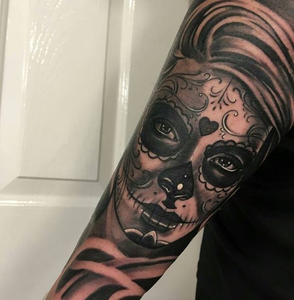 Day Of The Dead Tattoo On Arm 27