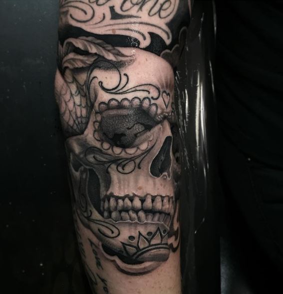Day Of The Dead Tattoo On Arm 31