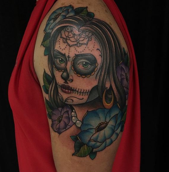 Day Of The Dead Tattoo On Arm 32