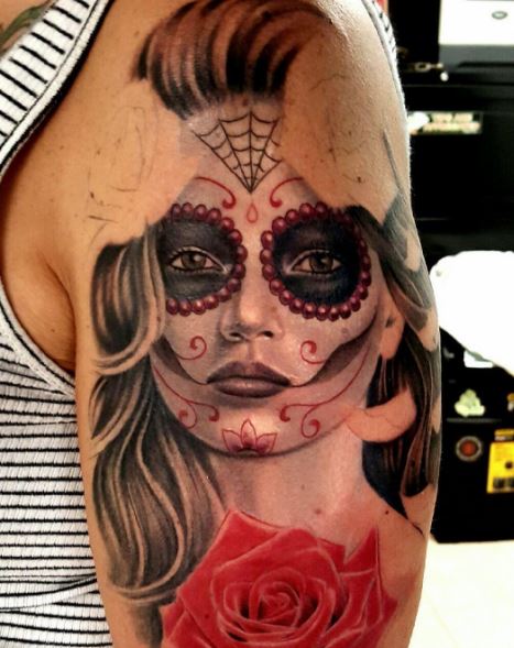 Day Of The Dead Tattoo On Arm 33